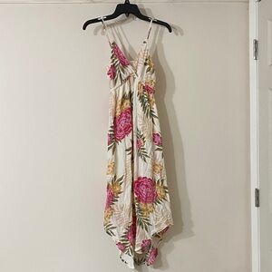 Billabong Floral Dress - Pink and Green on White